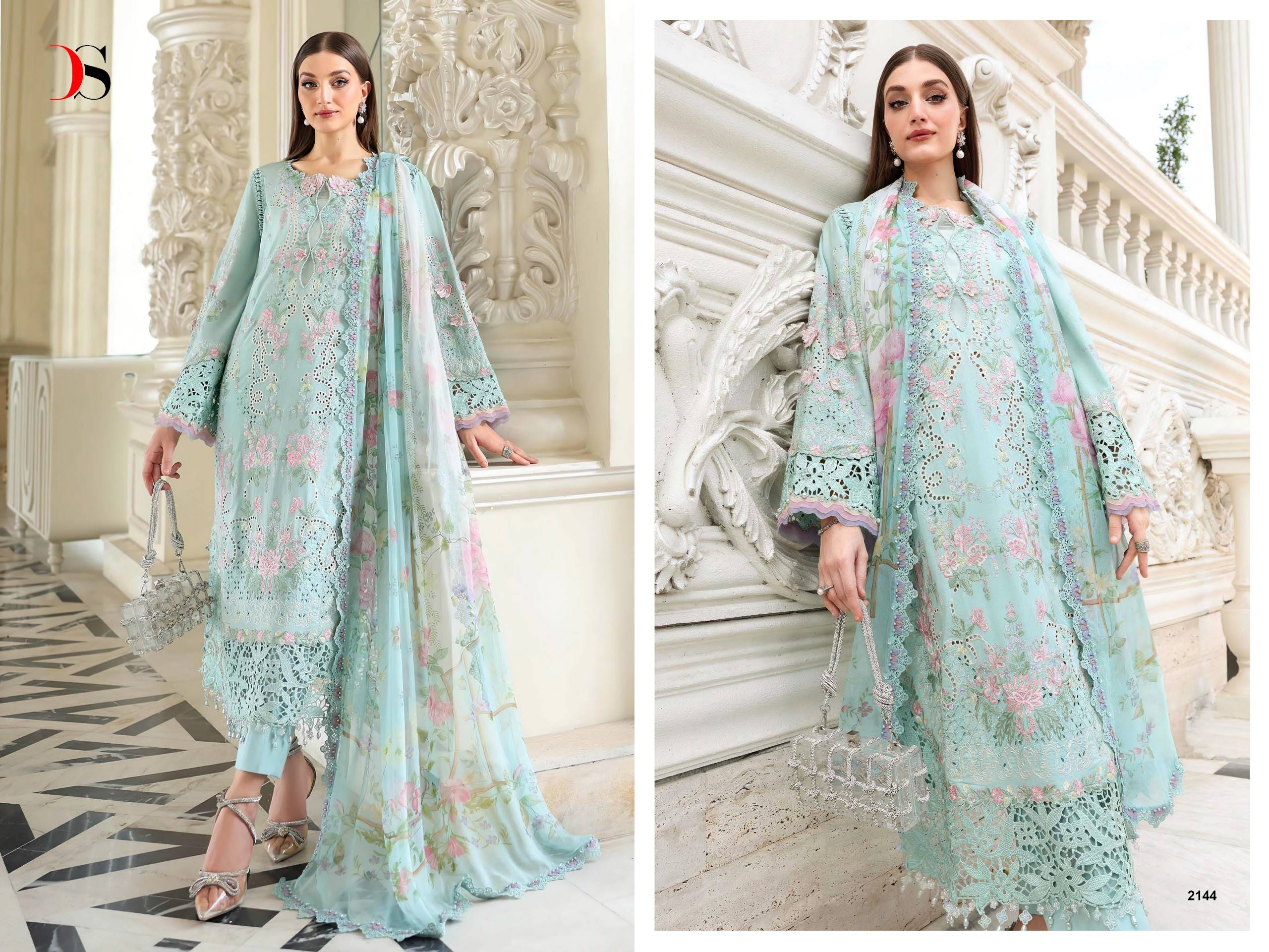 Maria B Vol-6 By DEEPSY SUITS 2141 To 2144 Series Beautiful Festive Suits Stylish Fancy Colorful Ethnic Wear Pure Cotton Print Dresses At Wholesale Price